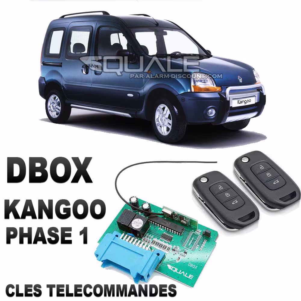 DBOX pour kangoo 1 phase 1 avec 2 clés télécommandes (Anti démarrage + ouverture/fermeture)