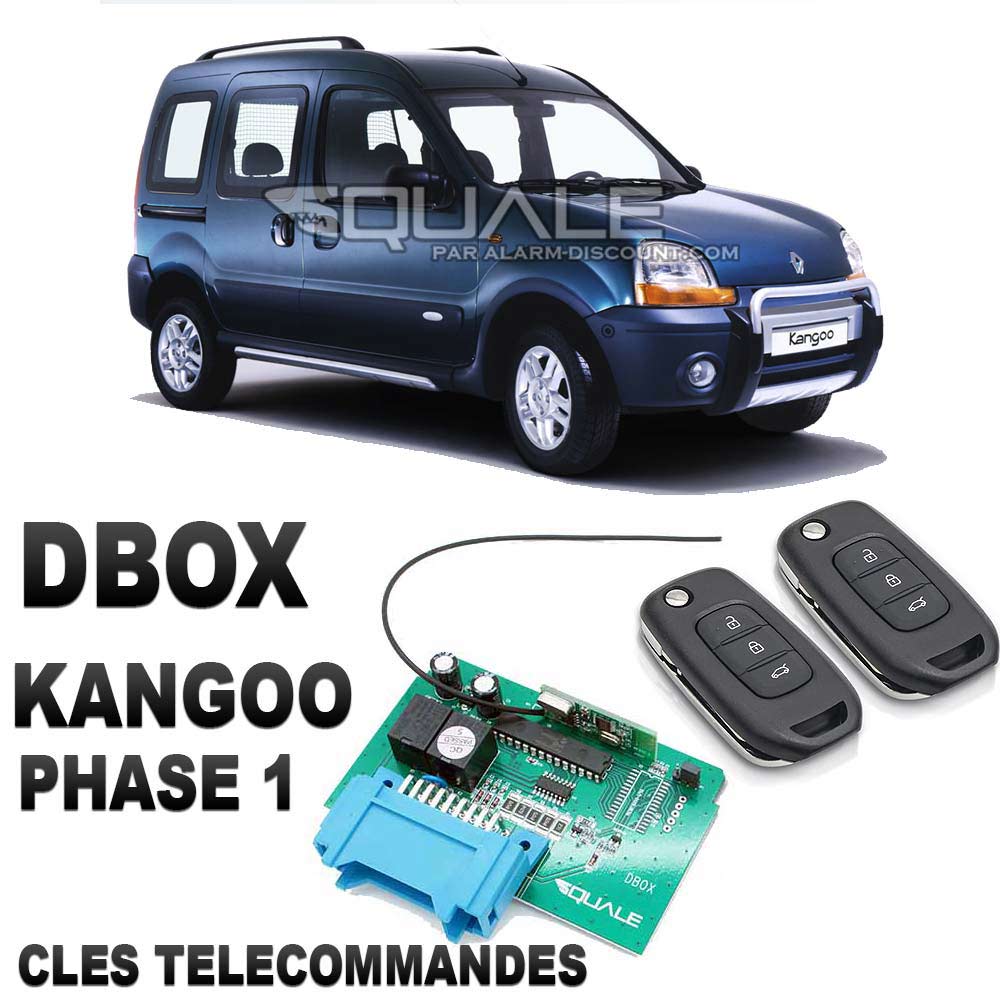 DBOX pour kangoo 1 phase 1 avec 2 clés télécommandes (Anti démarrage + ouverture/fermeture)