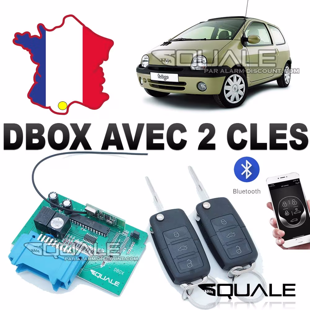 DBOX pour twingo 1 phase 2 avec 2 clés télécommandes (Anti démarrage + télécommande)