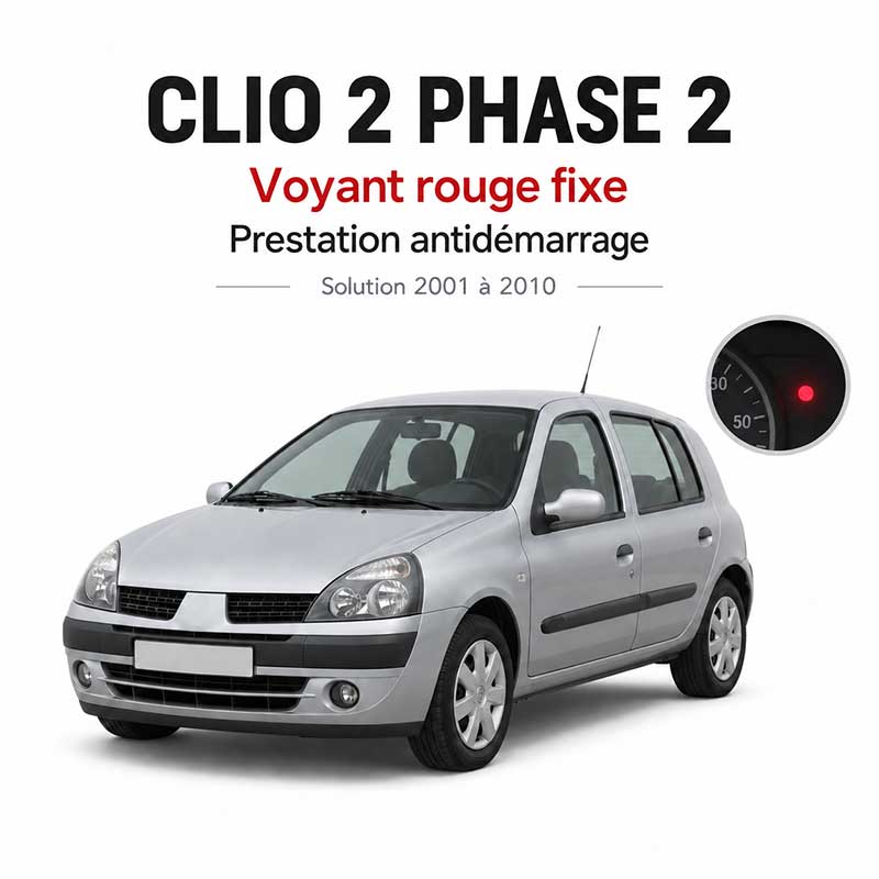 Solution for fixing the solid red light on Clio 2 after 2001
