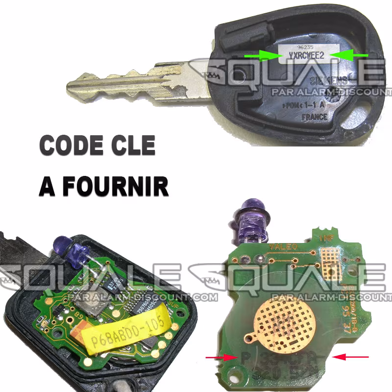 Code clé pour module squale anti démarrage clio 1