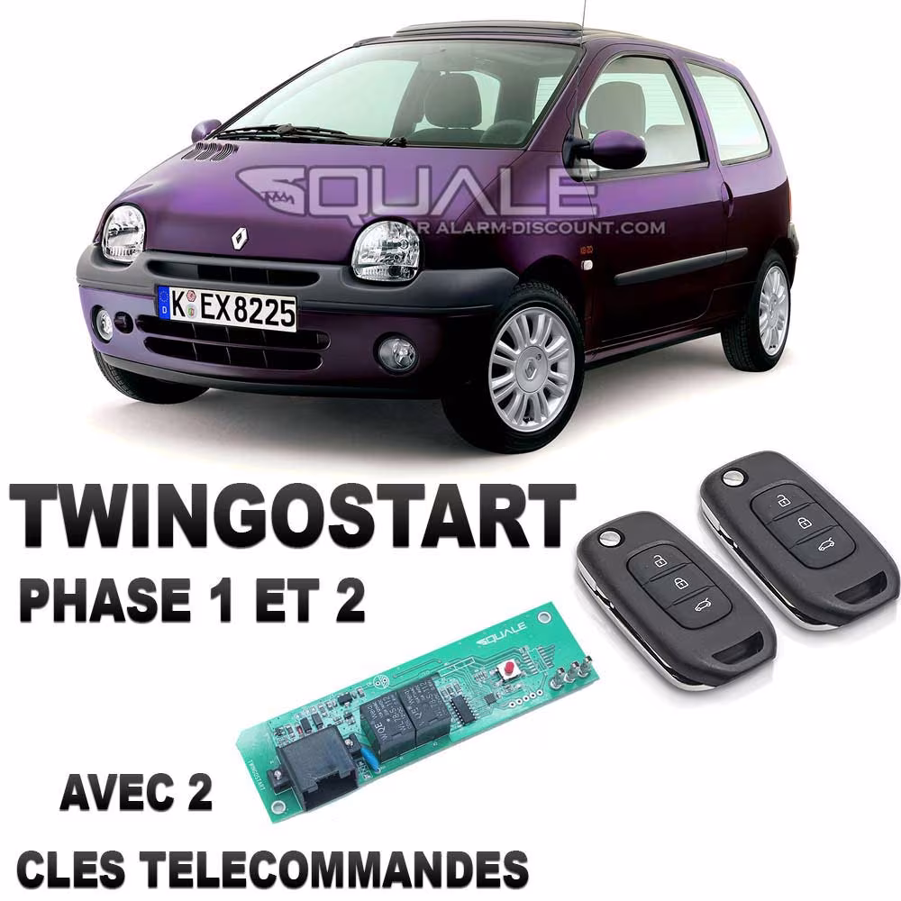 TWINGOSTART désactivation anti démarrage RENAULT TWINGO 1 Phase 1 et 2 avec 2 clés télécommandes